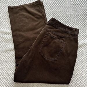 Tommy Hilfiger Woman 18 (38x30) Chocolate Brown Striped Wide Leg Pants